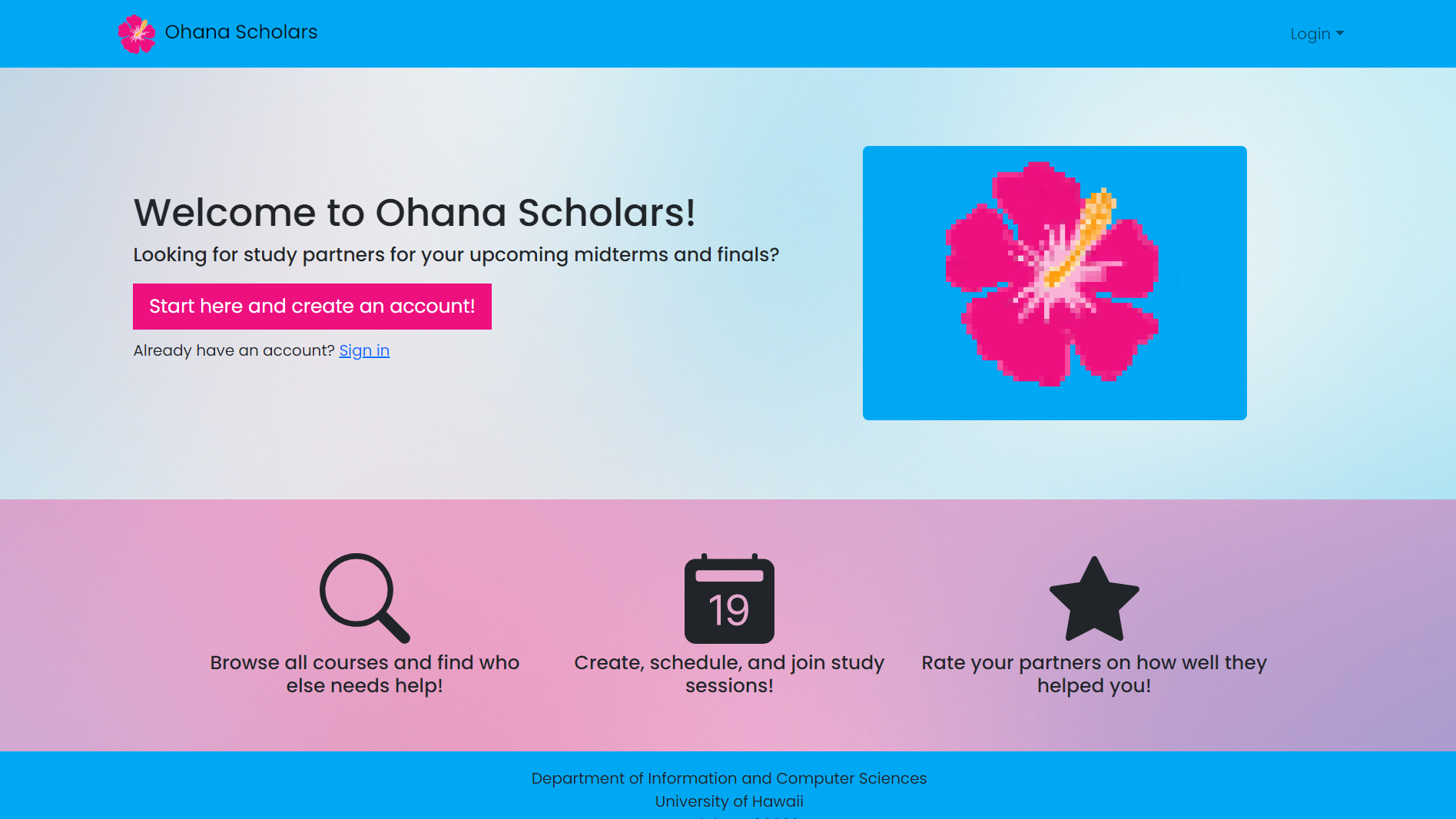 Ohana Scholars landing page